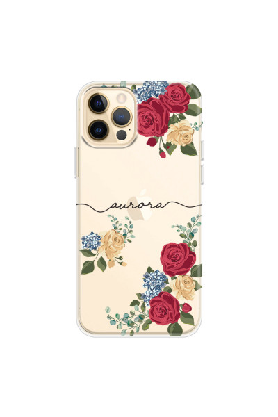 APPLE - iPhone 12 Pro - Soft Clear Case - Red Floral Handwritten