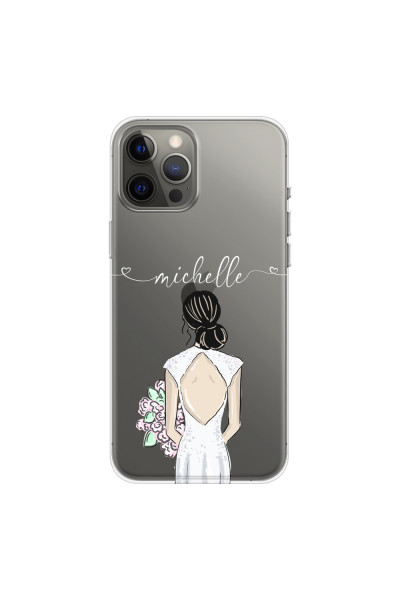 APPLE - iPhone 12 Pro Max - Soft Clear Case - Bride To Be Blackhair II.