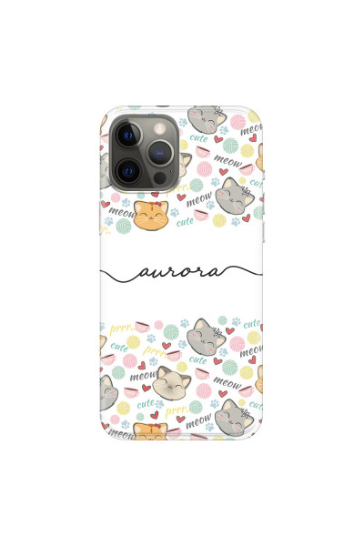 APPLE - iPhone 12 Pro Max - Soft Clear Case - Cute Kitten Pattern