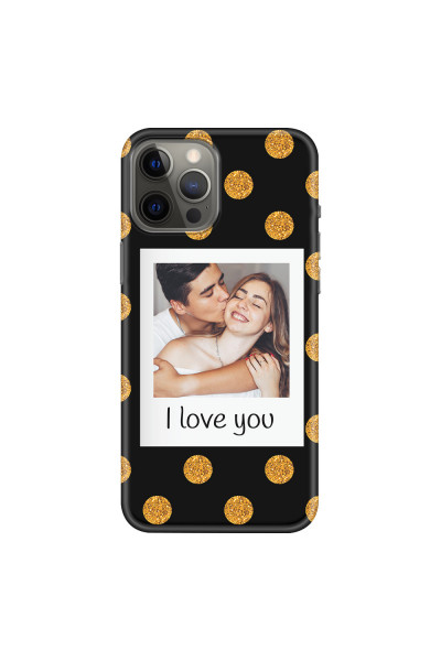 APPLE - iPhone 12 Pro Max - Soft Clear Case - Single Love Dots Photo