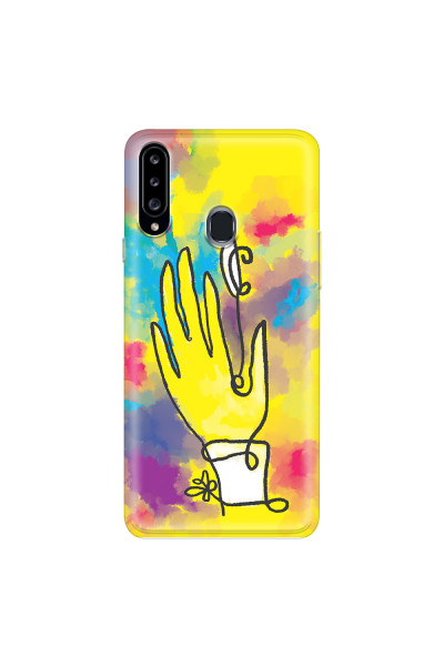 SAMSUNG - Galaxy A20S - Soft Clear Case - Abstract Hand Paint