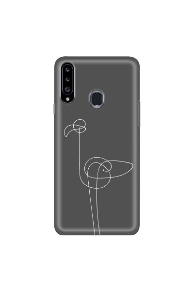 SAMSUNG - Galaxy A20S - Soft Clear Case - Flamingo Drawing