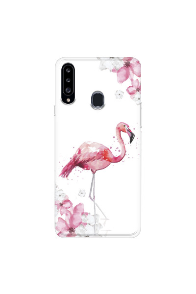 SAMSUNG - Galaxy A20S - Soft Clear Case - Pink Tropes