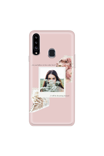 SAMSUNG - Galaxy A20S - Soft Clear Case - Vintage Pink Collage Phone Case