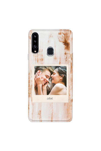 SAMSUNG - Galaxy A20S - Soft Clear Case - Wooden Polaroid