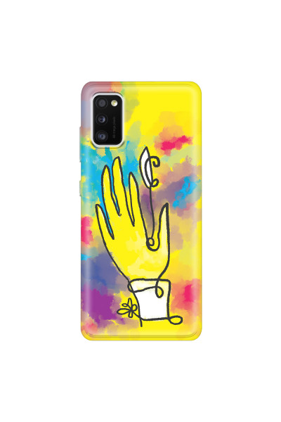 SAMSUNG - Galaxy A41 - Soft Clear Case - Abstract Hand Paint