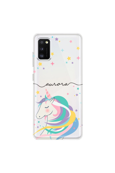 SAMSUNG - Galaxy A41 - Soft Clear Case - Clear Unicorn Handwritten