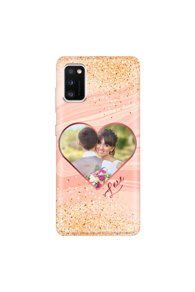 SAMSUNG - Galaxy A41 - Soft Clear Case - Glitter Love Heart Photo