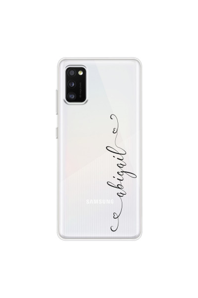 SAMSUNG - Galaxy A41 - Soft Clear Case - Little Hearts Handwritten Black