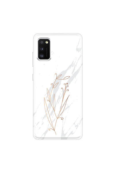 SAMSUNG - Galaxy A41 - Soft Clear Case - White Marble Flowers