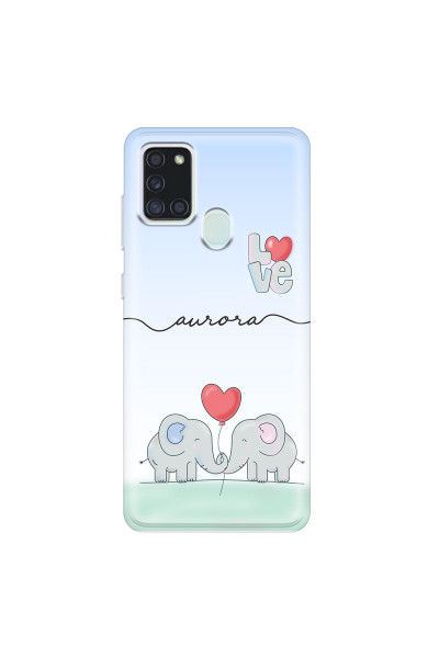 SAMSUNG - Galaxy A21S - Soft Clear Case - Elephants in Love
