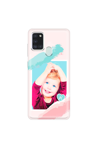 SAMSUNG - Galaxy A21S - Soft Clear Case - Kids Initial Photo