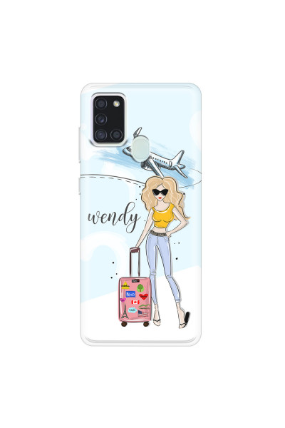 SAMSUNG - Galaxy A21S - Soft Clear Case - Travelers Duo Blonde