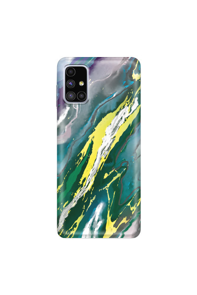 SAMSUNG - Galaxy M51 - Soft Clear Case - Marble Rainforest Green