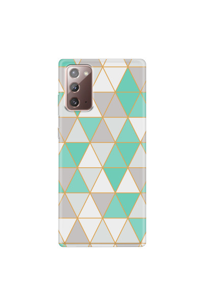 SAMSUNG - Galaxy Note20 - Soft Clear Case - Green Triangle Pattern