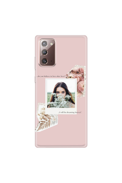 SAMSUNG - Galaxy Note20 - Soft Clear Case - Vintage Pink Collage Phone Case