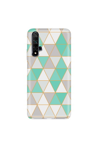 HUAWEI - Nova 5T - Soft Clear Case - Green Triangle Pattern