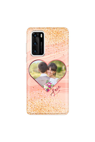 HUAWEI - P40 - Soft Clear Case - Glitter Love Heart Photo