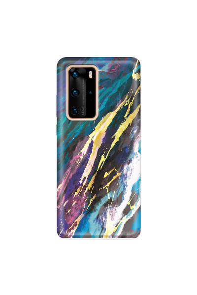 HUAWEI - P40 Pro - Soft Clear Case - Marble Bahama Blue