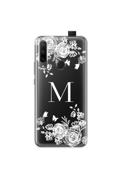 HONOR - Honor 9X - Soft Clear Case - White Lace Monogram