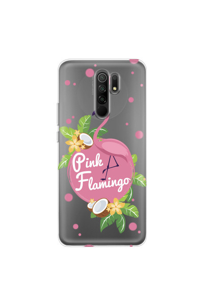 XIAOMI - Redmi 9 - Soft Clear Case - Pink Flamingo