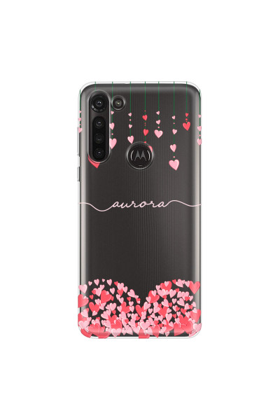 MOTOROLA by LENOVO - Moto G8 Power - Soft Clear Case - Love Hearts Strings Pink