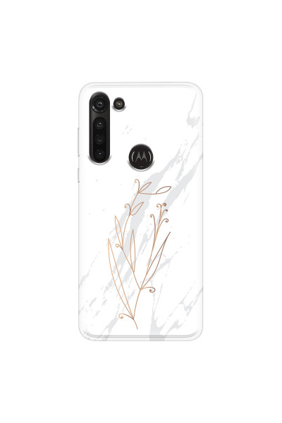 MOTOROLA by LENOVO - Moto G8 Power - Soft Clear Case - White Marble Flowers