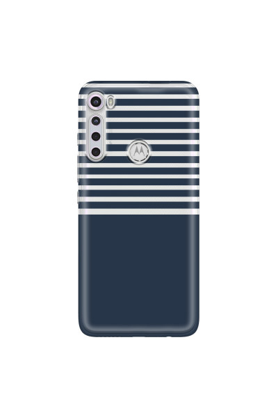 MOTOROLA by LENOVO - Moto One Fusion Plus - Soft Clear Case - Life in Blue Stripes