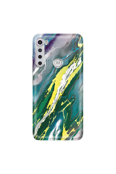 MOTOROLA by LENOVO - Moto One Fusion Plus - Soft Clear Case - Marble Rainforest Green