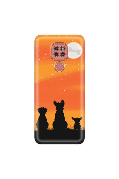 MOTOROLA by LENOVO - Moto G9 Play - Soft Clear Case - Dog's Desire Orange Sky