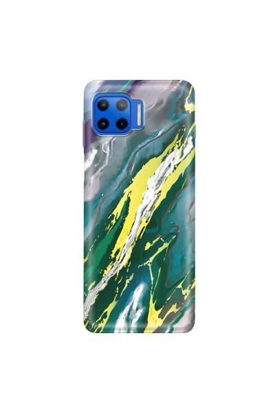 MOTOROLA by LENOVO - Moto G 5G Plus - Soft Clear Case - Marble Rainforest Green
