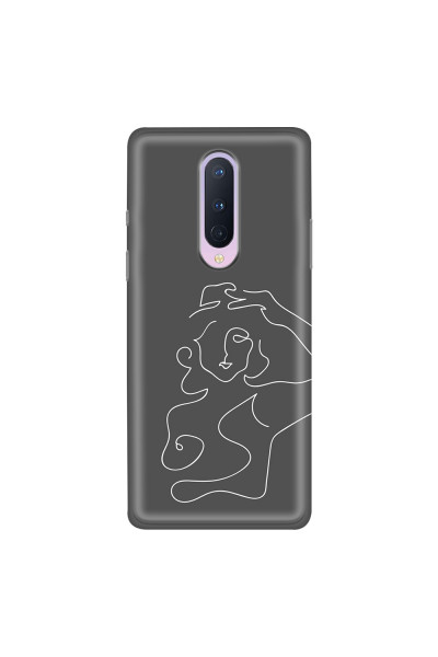ONEPLUS - OnePlus 8 - Soft Clear Case - Grey Silhouette