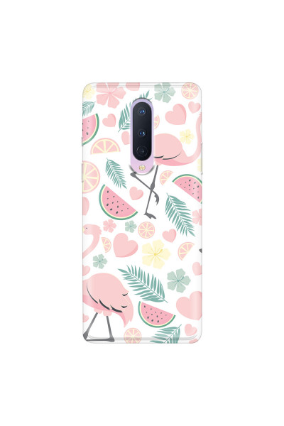 ONEPLUS - OnePlus 8 - Soft Clear Case - Tropical Flamingo III