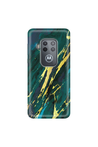 MOTOROLA by LENOVO - Moto One Zoom - Soft Clear Case - Marble Emerald Green