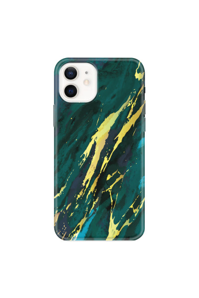 APPLE - iPhone 12 - Soft Clear Case - Marble Emerald Green