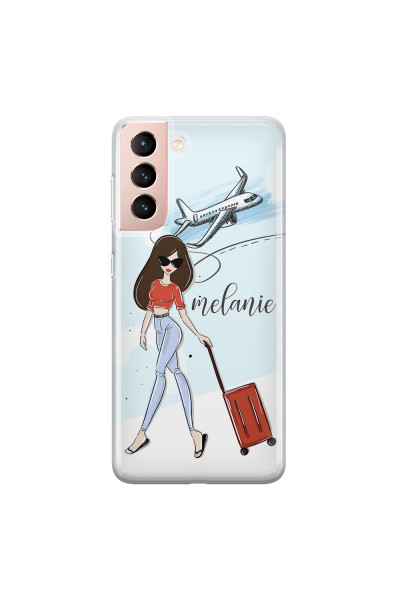 SAMSUNG - Galaxy S21 - Soft Clear Case - Travelers Duo Brunette
