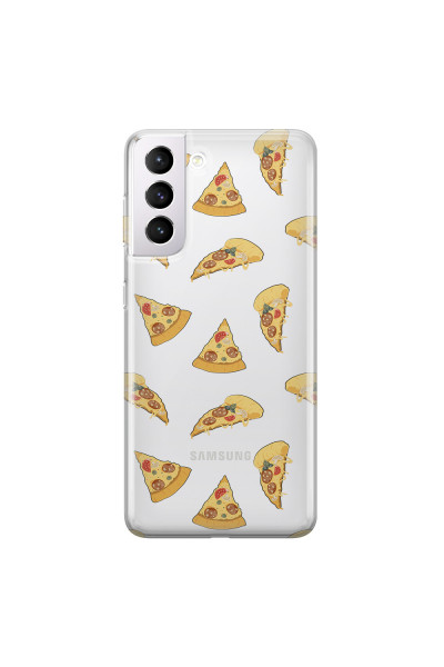 SAMSUNG - Galaxy S21 Plus - Soft Clear Case - Pizza Phone Case