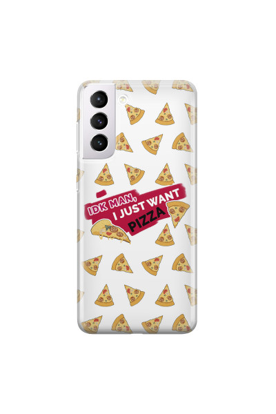 SAMSUNG - Galaxy S21 Plus - Soft Clear Case - Want Pizza Men Phone Case