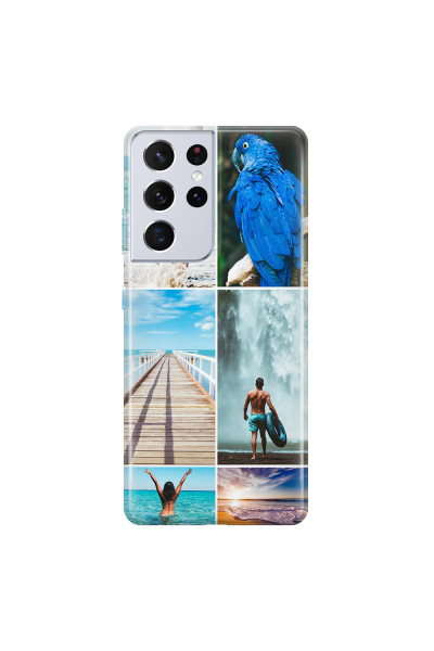 SAMSUNG - Galaxy S21 Ultra - Soft Clear Case - Collage of 6