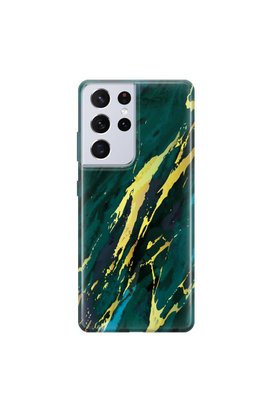 SAMSUNG - Galaxy S21 Ultra - Soft Clear Case - Marble Emerald Green