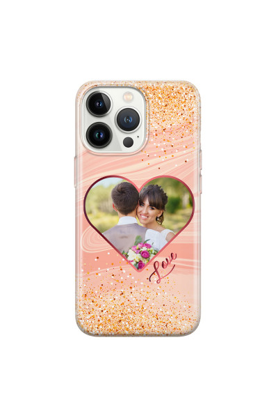 APPLE - iPhone 13 Pro Max - Soft Clear Case - Glitter Love Heart Photo