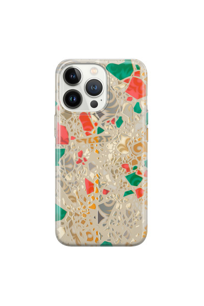 APPLE - iPhone 13 Pro Max - Soft Clear Case - Terrazzo Design Gold