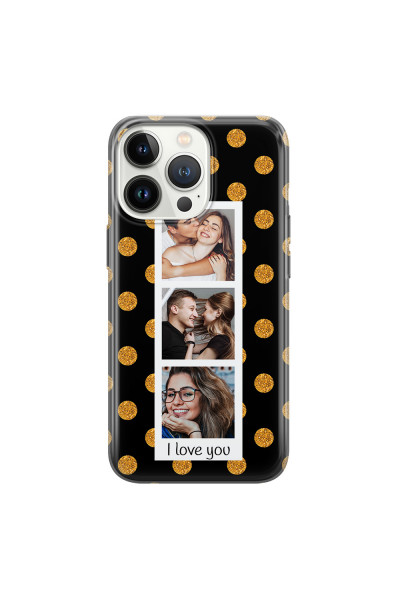 APPLE - iPhone 13 Pro Max - Soft Clear Case - Triple Love Dots Photo