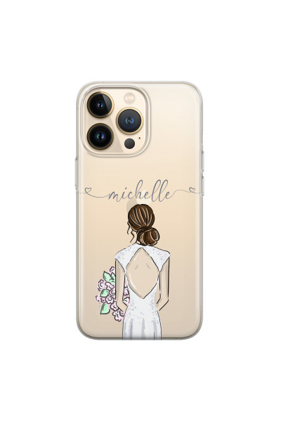 APPLE - iPhone 13 Pro - Soft Clear Case - Bride To Be Brunette II. Dark