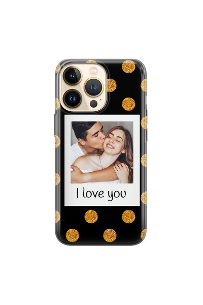 APPLE - iPhone 13 Pro - Soft Clear Case - Single Love Dots Photo