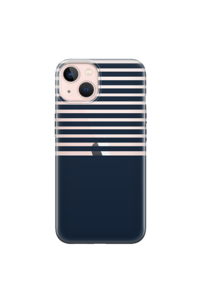 APPLE - iPhone 13 Mini - Soft Clear Case - Life in Blue Stripes