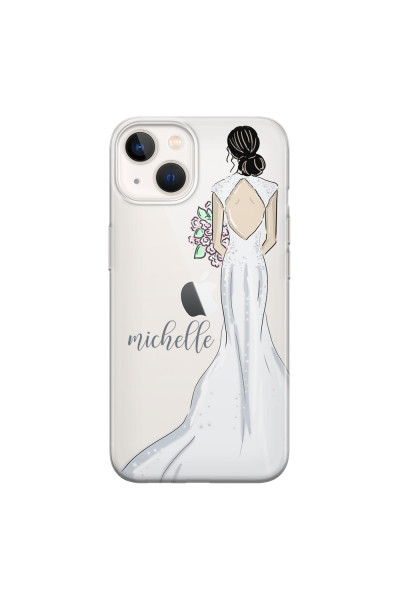 APPLE - iPhone 13 - Soft Clear Case - Bride To Be Blackhair Dark