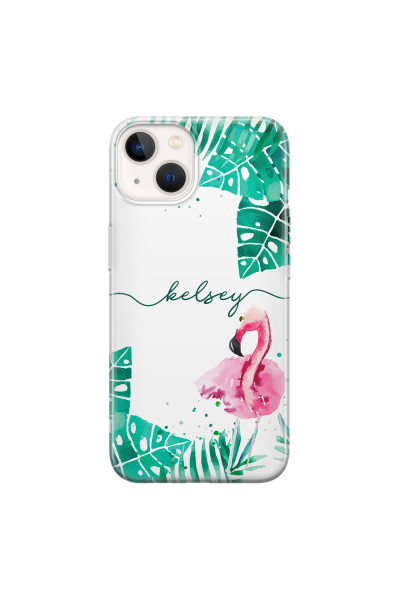 APPLE - iPhone 13 - Soft Clear Case - Flamingo Watercolor