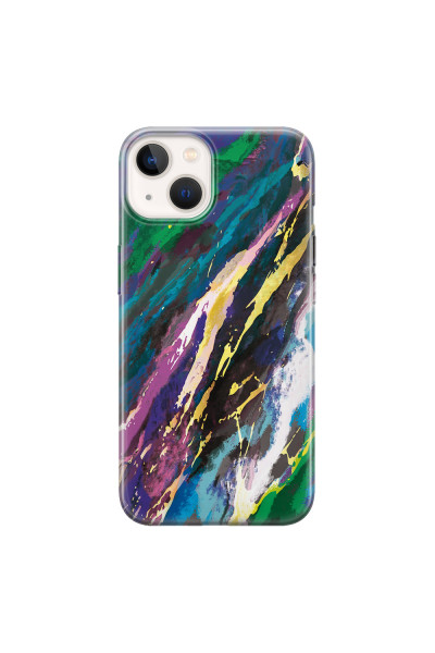 APPLE - iPhone 13 - Soft Clear Case - Marble Emerald Pearl