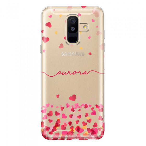 SAMSUNG - Galaxy A6 Plus - Soft Clear Case - Scattered Hearts